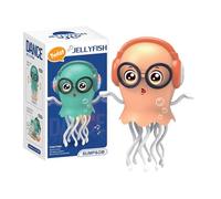 Dancing Jellyfish Baby Toy - Crawling Jellyfish Tummy Time Sound Toy | Interactive Animal Toys | Smart Electric Playing Supplies for Boys Girls Living Room Study Bedroom