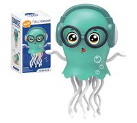 Dancing Jellyfish Toy, Electric Crawling Jellyfish Toy for Kids Ages 3-8, Magic Dancing Music Fun Tummy Time Toys for Boy Girl Birthday Gifts, Interactive Desk Gift for Office & Home (Turquoise)