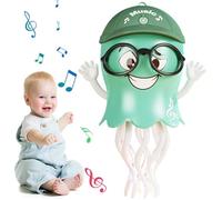 Dancing Jellyfish Toy, Magical Electric Dancing Jellyfish Baby Toy with LED Light and Music, Crawling Musical Baby Supplies for Birthday No Battery Green