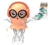 Dancing Jellyfish Toy, Tummy Time Toys, LightUp Walking Moving Jellyfish with Music, Crawling Musical Toys for 3 4 5 6 Birthday Gifts (Orange)