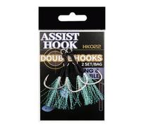 Dancing Jig Lure Replacement Slow Fall Jig Fishing Hook Double Fishing Assist Hook with Teaser Pack of 2