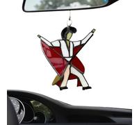 Dancing King Pattern - Memphis Melody Handmade Stained Glass Spinner, Handmade Acrylic Suncatcher Ornament, Colourful Boho Window Hanging Decor for Home Garden Yard Porch