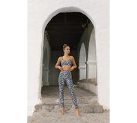 Dancing Leopard Malala Leopard Print Stretchy Yoga Leggings High Rise Active Pants In Black Black