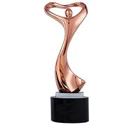 Dancing Little Golden Man Award Trophy, Statuette Metal Trophy, Gold, Silver And Bronze Winners Cup, Black Crystal Base, Trophies With Custom Engraving(Copper)