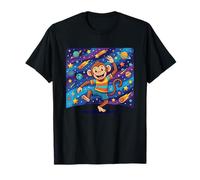 Dancing Monkey in Colorful Outer Space Adventure T-Shirt
