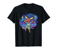 Dancing Moose Under Stars and Constellation Sky T-Shirt