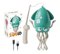 Dancing Octopus Baby Toys with Lights & Music, Smart Obstacle Avoidance Crawler, Rechargeable Interactive Toddler Sensory Toy with Fishing Rod,2025 Birthday Gift for Boys Girls