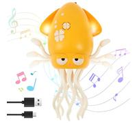 Dancing Octopus Toy, Dancing Squid Baby Toys, Electric Crawling Octopus Toy with Colorful LED Light & Adjustable Music, Funny Squid Tummy Time Toys for 3 4 5 6 Year Old Kids Boys Girls Birthday Gifts