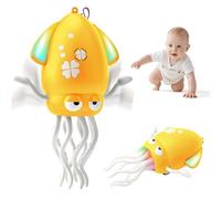 Dancing Octopus Toy,Dancing Squid Toy,Electric Crawling Octopus Toys with LED Light & Music,Automatic Obstacle Avoidance Crawling Toys for 3 4 5 6 Year Old Kids Boys Girls Birthday Gifts (Yellow)