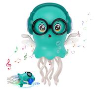 Dancing Octopus Toy with Music LED Lights, Jellyfish, Smart Obstacle Sensor, Interactive Gift for for 3 4 5 6 7 8 Year Old Kids Boy Girl (green)