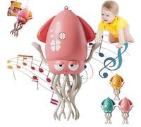 Dancing Octopus Toys Electric Auto-Avoid Crawling Octopus with Dynamic Sound and Light Funny Moving Interactive Hypnotic Twisting Obstacle Simulated Fishing Toys for Kids (Pink)