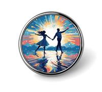 Dancing on Water Button Pin,Design Your Own Personalized Pin Back Button Badges Exquisite Round Badge Travel Brooch Metal Decorative Pins for Hat Clothes Backpack