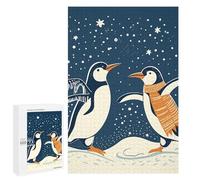 Dancing Penguin Jigsaw Puzzles Wooden Puzzle Personalized Picture Puzzle 1000 PCS Family Decoration Puzzles for Adults Challenging Puzzle Family Wedding Graduation Present
