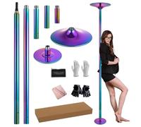 Dancing Pole,Fixed Dance Pole For Home, Portable & Removable Stripper Fitness Pole, Adjustable Height, Static And Rotating, Dance Pole For Beginners Exercise(Color:Purple)