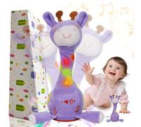 Dancing Purple Giraffe Toy Singing Talking Recording Giraffe Plush Doll | Volume Control Interactive Swinging Baby Plush Toys Repeat What You Say Glows Musical Stuffed Animal
