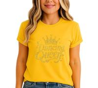 Dancing Queen Gold Glitter Vintage Nostalgic Slogan Text Graphic Womens T Shirt Mothers Day Retro Music Tee L (16-18)