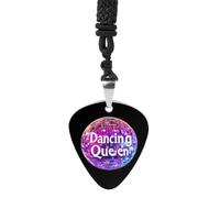 Dancing Queen Guitar Pick Pendant Necklace for Men Women Personalized Jewellery Charm Music Gift