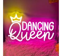 Dancing Queen Neon Sign Let's Dance Dimmable LED Signs for Wall Decor Neon Lights for Dance Room Dancing Party Bar Club Birthday Party Decoration Gift for Girl Kid Lover 35CM*21CM