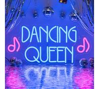 Dancing Queen Neon Sign Let's Dance LED Sign Dancing Queen Neon Sign for Wall Decoration Party Bar Dance Club Dance Room Club Birthday Decoration Gift for Girls Children Dance Lovers