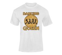 Dancing Queen Retro Disco Style T Shirt 70s 80s Vintage Party top For Kids And Adults White M Style4
