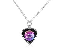 Dancing Queen Urn Necklace for Ashes Adjustable Pet Cremation Jewelry Heart Urn Pendant for Men Women
