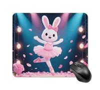 Dancing Rabbit Mouse Pad Square Laptop Mouse Mat Cute Computer Mousepad Keyboard Pad Non-Slip Desk Pads for Gaming Office Work Home 25 * 30cm