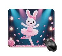 Dancing Rabbit Mouse Pad Square Laptop Mouse Mat Cute Computer Mousepad Keyboard Pad Non-Slip Desk Pads for Gaming Office Work Home 20 * 25cm