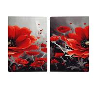 Dancing Red Flower Passport Holder for Travel PU Leather Passport Wallet Cover Organize Your Passports & Cards