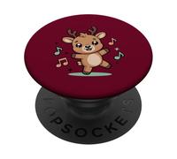 Dancing Reindeer With Music Notes PopSockets Adhesive PopGrip