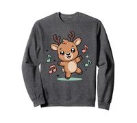 Dancing Reindeer With Music Notes Sweatshirt