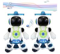 Dancing Robot Toy, Humanoid Shape Rock Robot - Singing, Swinging Limbs, Colorful LED Lights & 360° Rotating Effects, Fun Interactive Electronic Gift for Kids (2Pcs)