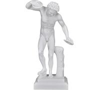 Dancing Satyr Faun with Cymbals Male Greek Roman Cast Marble Statue Sculpture