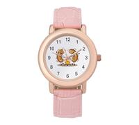 Dancing Sausage Womens Elegant Watch Analogue Quartz Watch Leather Band Wristwatch
