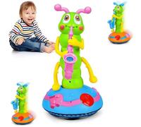 Dancing Saxophone Caterpillar, Electric Light up Toys Musical Toys for Baby, Dancing Singing Caterpillars Crawling Sensory Toy for Toddler Boys Girls Kids(Random Color)