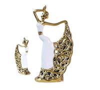 Dancing Sculpture,Ceramic Female Ballerina Decoration - Elegant Dancing Art Crafts for TV Cabinet Shelf Desktop Table Dresser Entryway Wedding Living Room Bedroom Decoration