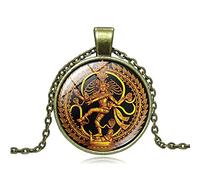 Dancing Shiva Nataraja Pendant Necklace For Men Women, Hindu God Hinduism Lord Shiva Amulet Necklace Mens Womens Jewelry Gift Link Chain Religious Necklace 18'' Chain+2'' Extender Come Gift Box