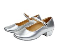 Dancing Shoes Women,Shining Dance Shoes For Women,Ladies Low Heel Latin Closed Toe Dance Shoes,T Strap,Closed Toe,Cross Strap,Low Heel,Soft Bottom,Sequined,Breathable,For Dance Practice