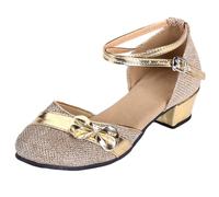 Dancing Shoes Women,Shining Dance Shoes For Women,Ladies Low Heel Latin Closed Toe Dance Shoes,T Strap,Closed Toe,Cross Strap,Low Heel,Soft Bottom,Sequined,Breathable,For Dance Practice