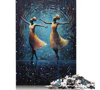 Dancing Silhouettes Puzzle Rectangular Paper Board Paper Rectangular Jigsaw Puzzle for Adult Children Easter Gifts 500pcs (52x38cm)
