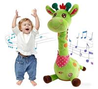 Dancing Singing Talking Giraffe Toy, It Can Repeat What You Say and Has Volume Control Functionality; It's Interactive for Infants Toddlers, Encouraging Them to Speak (Green / Rechargeable version)
