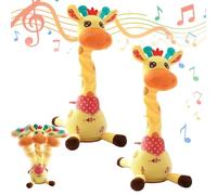 Dancing Singing Talking Recording Giraffe,Volume Control Singing Dancing Giraffe Light up Twisting,Talking Speaking Repeat What You Say Interactive Voice Imitation (2PCS)
