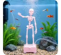 Dancing Skeleton Aquarium Bubbler, Fish Tank Bubbler (Pink)