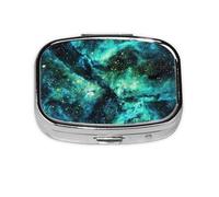 Dancing Skeleton Bears Print Square Metal Pill Box Decorative Pill Case - Carry Your Meds in Style (Rectangular)