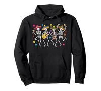 Dancing Skeleton Mariachi Band Sombrero Cinco De Mayo Fiesta Pullover Hoodie