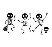 Dancing Skeleton Sticker,Halloween Skull Sticker for Car | Laptop Car Wall Window Bumper Reflective Sticker for Car