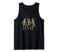 Dancing Skeleton Trio Halloween Design, Spooky Season Party Tank Top