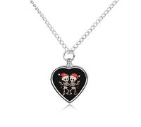 Dancing Skeleton Xmas Skull Urn Necklace for Ashes Adjustable Pet Cremation Jewelry for Men Women