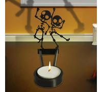 Dancing Skeletons Candle Holderm,Dancing Skeletons Candle Shadow,Halloween Horror Candle Holder Metal Decoration, Shadow Caster,Spooky Ghost Shadow Caster Decorations