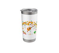 Dancing Skeletons Creepy Cute Halloween Celebration Scene Stainless Steel Insulated Tumbler