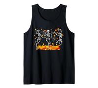 Dancing Skeletons Dance Challenge Autumn Pumpkin Halloween Tank Top